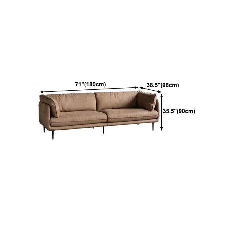 Seccionales de color marrón claro/sofá con almohada y brazo superior de almohada