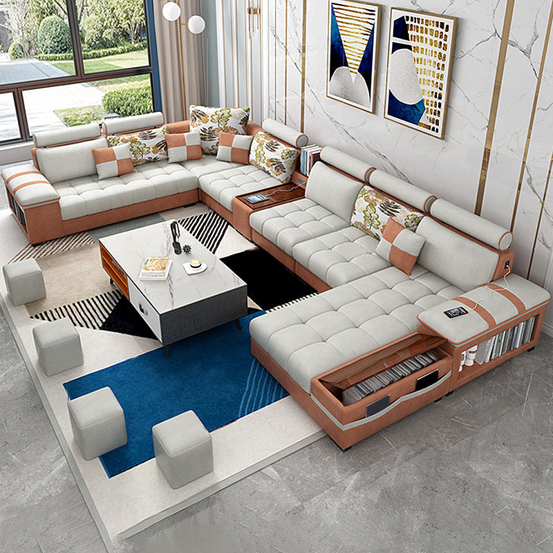 Section des meubles en coton contemporain et en faux cuir