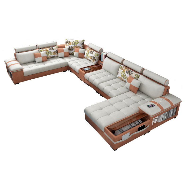 Section des meubles en coton contemporain et en faux cuir