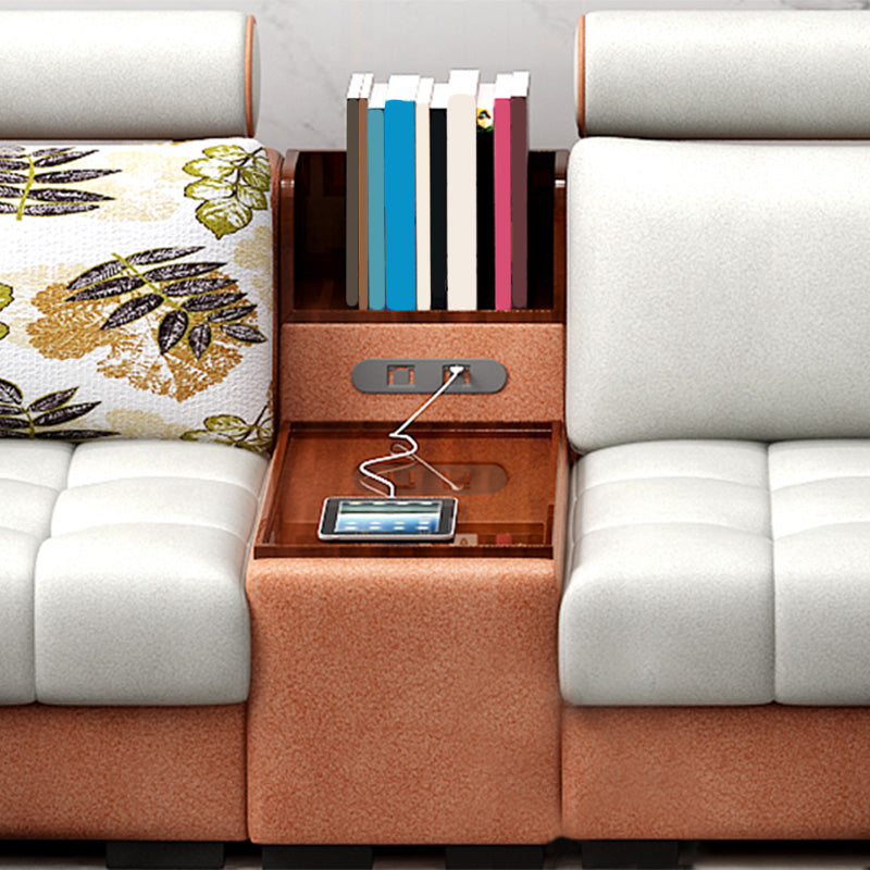 Miscela di cotone contemporanea e sezionali di mobili in pelle finta