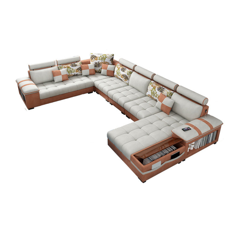 Section des meubles en coton contemporain et en faux cuir