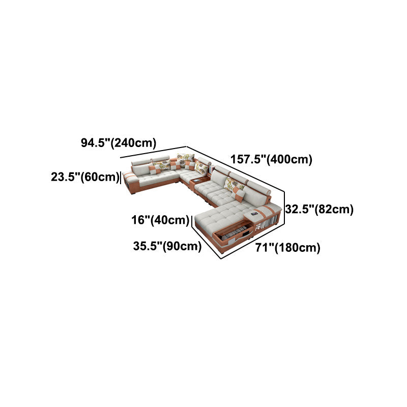 Section des meubles en coton contemporain et en faux cuir