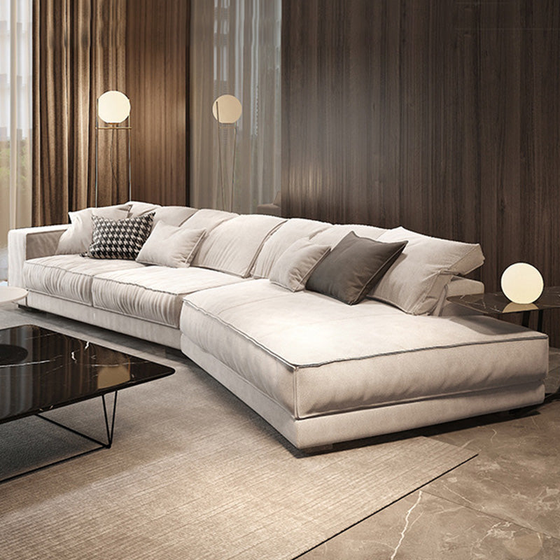 Scandinave Square Brass sectionnelle avec oreiller en arrière pour l'appartement