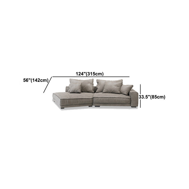 Scandinave Square Brass sectionnelle avec oreiller en arrière pour l'appartement