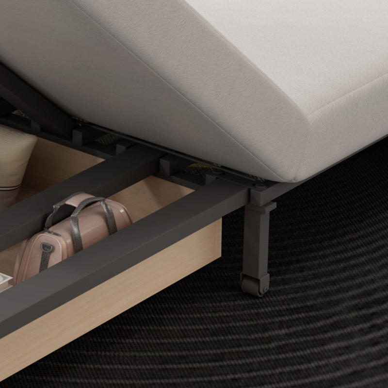 Contemporary 27.5"H Faux Leather Sofa Light Gray Stain-Resistant Sofa Bed