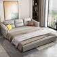 Contemporary 27.5"H Faux Leather Sofa Light Gray Stain-Resistant Sofa Bed