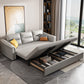 Contemporary 27.5"H Faux Leather Sofa Light Gray Stain-Resistant Sofa Bed