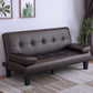 Contemporary Faux Leather and Velvet Reclining Convertible Settee Couch 71"L x 24"W x 31"H Dark Brown Clearhalo 'furn' 'furn_sofas' 'Furniture' 'Living Room Furniture' 'Sofa' 'sofas' 5327969