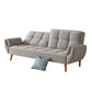 Contemporary Faux Leather and Velvet Reclining Convertible Settee Couch Clearhalo 'furn' 'furn_sofas' 'Furniture' 'Living Room Furniture' 'Sofa' 'sofas' 5327970