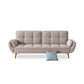 Contemporary Faux Leather and Velvet Reclining Convertible Settee Couch Clearhalo 'furn' 'furn_sofas' 'Furniture' 'Living Room Furniture' 'Sofa' 'sofas' 5327973
