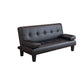 Contemporary Faux Leather and Velvet Reclining Convertible Settee Couch Clearhalo 'furn' 'furn_sofas' 'Furniture' 'Living Room Furniture' 'Sofa' 'sofas' 5327979