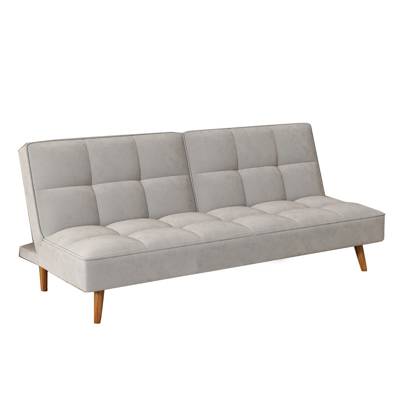Contemporary Faux Leather and Velvet Reclining Convertible Settee Couch Clearhalo 'furn' 'furn_sofas' 'Furniture' 'Living Room Furniture' 'Sofa' 'sofas' 5327983