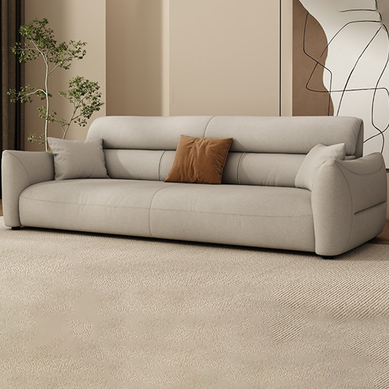 Stain Resistant Stationary Faux Leather Living Room Square Arm Sewn Pillow Back Sofa 83&quot;L x 39&quot;W x 36&quot;H Latex Clearhalo &#39;furn&#39; &#39;furn_sofas&#39; &#39;Furniture&#39; &#39;Living Room Furniture&#39; &#39;Sofa&#39; &#39;sofas&#39; 5327993