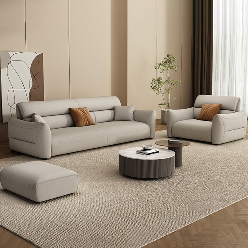 Stain Resistant Stationary Faux Leather Living Room Square Arm Sewn Pillow Back Sofa Clearhalo &#39;furn&#39; &#39;furn_sofas&#39; &#39;Furniture&#39; &#39;Living Room Furniture&#39; &#39;Sofa&#39; &#39;sofas&#39; 5327994