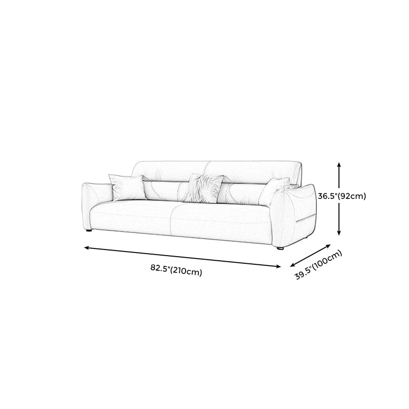 Stain Resistant Stationary Faux Leather Living Room Square Arm Sewn Pillow Back Sofa Clearhalo &#39;furn&#39; &#39;furn_sofas&#39; &#39;Furniture&#39; &#39;Living Room Furniture&#39; &#39;Sofa&#39; &#39;sofas&#39; 5328002