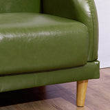 Sofá de cuero de cuero de brazo cuadrado de brazo cuadrado con mechones divididos