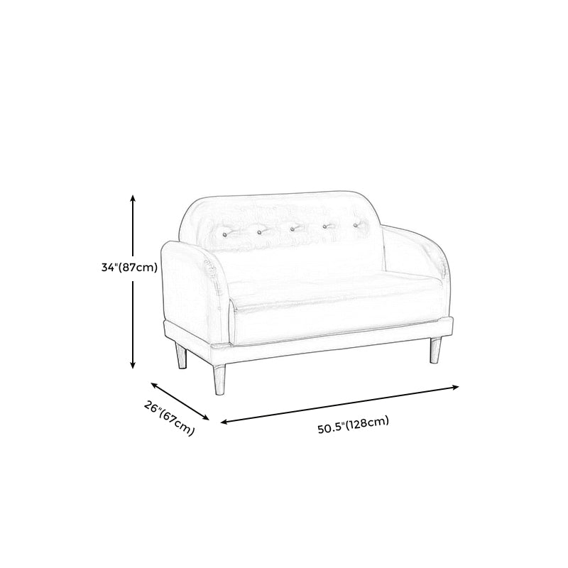 Tufted Split-Back Standard Square Arm Faux Leather Settee Couch