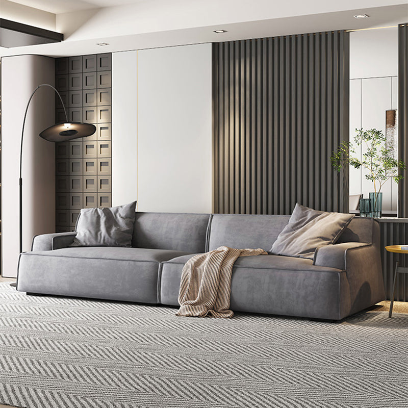 Stationary Stain Resistant Living Room Square Arm Standard Sofa 102&quot;L x 42&quot;W x 27.5&quot;H Faux Leather Clearhalo &#39;furn&#39; &#39;furn_sofas&#39; &#39;Furniture&#39; &#39;Living Room Furniture&#39; &#39;Sofa&#39; &#39;sofas&#39; 5328019