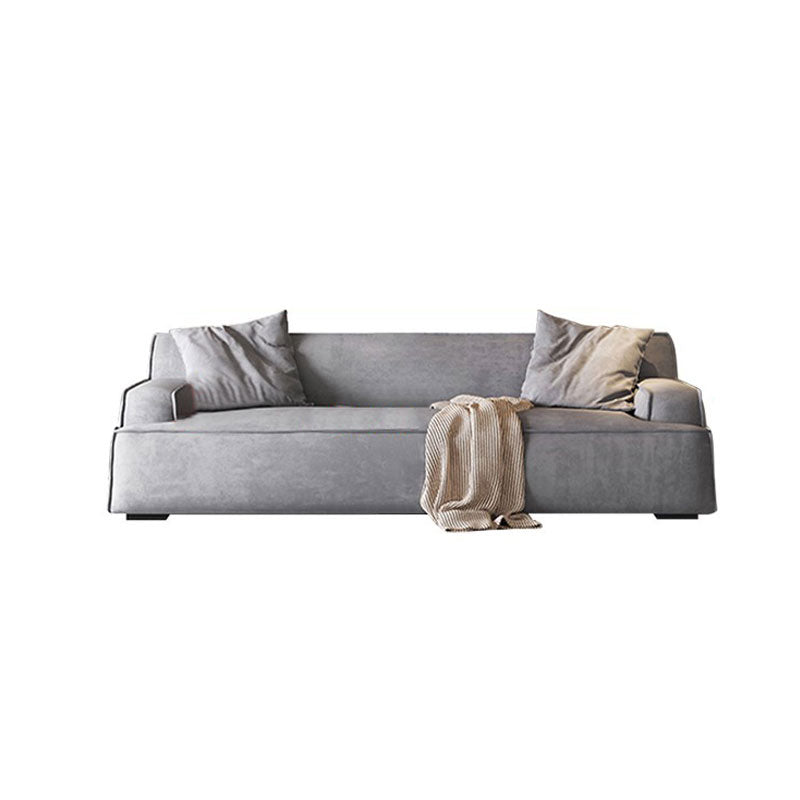 Stationary Stain Resistant Living Room Square Arm Standard Sofa 87&quot;L x 42&quot;W x 27.5&quot;H Suede Clearhalo &#39;furn&#39; &#39;furn_sofas&#39; &#39;Furniture&#39; &#39;Living Room Furniture&#39; &#39;Sofa&#39; &#39;sofas&#39; 5328024