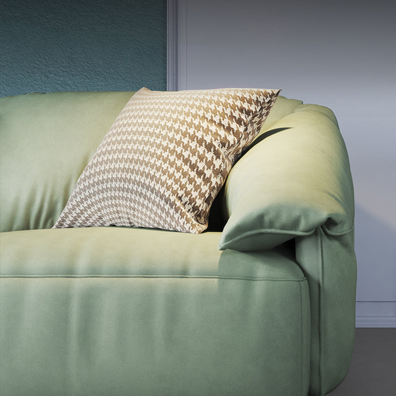 Stationary Stain Resistant Faux Leather Tuxedo Arm Cushions Green Sofa Clearhalo 'furn' 'furn_sofas' 'Furniture' 'Living Room Furniture' 'Sofa' 'sofas' 5328041