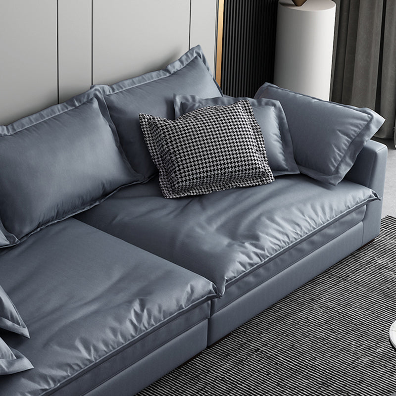 静止リビングルームスクエアアーム標準ブルーグレーモダンソファ