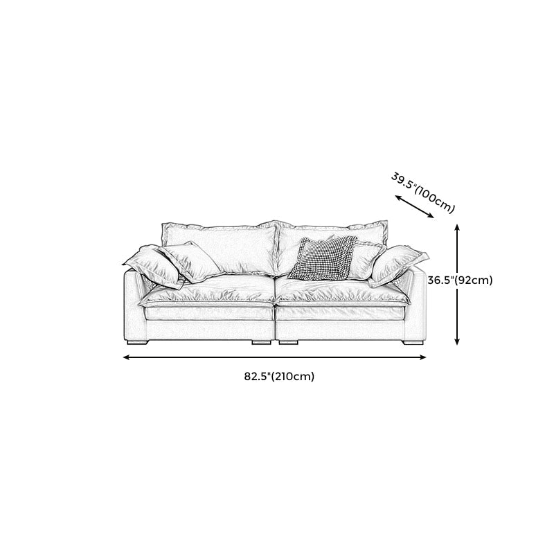 静止リビングルームスクエアアーム標準ブルーグレーモダンソファ