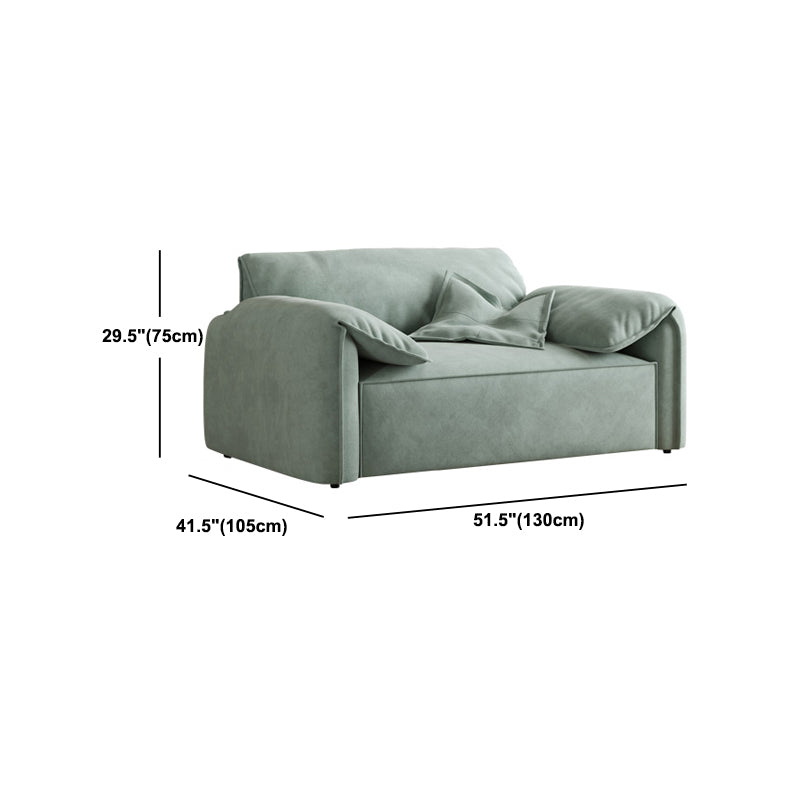 Stationary Living Room Pillow Top Arm Standard Cushions Green Sofa