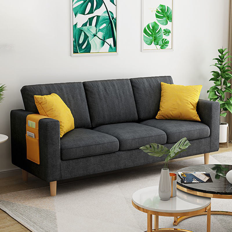 Sofá de almacenamiento contemporáneo con 3 almohadas para tres personas