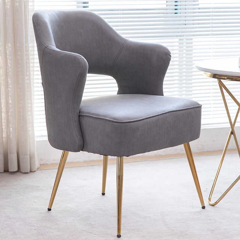 Arms Included Chair 24.4" L x 23.6" W x 30.7" H Chair for Living Room Faux Leather Dark Gray Clearhalo 'Accent Chairs' 'accent_chairs' 'Chairs & Seating' 'furn' 'furn_accent_chairs' 'Furniture' 'Living Room Furniture' 5328259