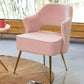 Arms Included Chair 24.4" L x 23.6" W x 30.7" H Chair for Living Room Suede Pink Clearhalo 'Accent Chairs' 'accent_chairs' 'Chairs & Seating' 'furn' 'furn_accent_chairs' 'Furniture' 'Living Room Furniture' 5328260