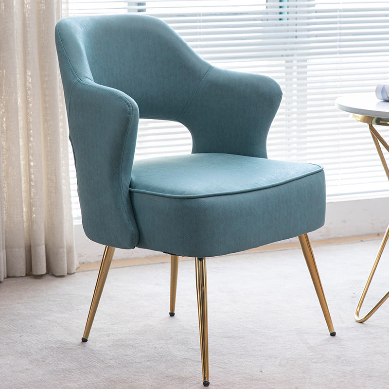 Arms Included Chair 24.4" L x 23.6" W x 30.7" H Chair for Living Room Faux Leather Blue Clearhalo 'Accent Chairs' 'accent_chairs' 'Chairs & Seating' 'furn' 'furn_accent_chairs' 'Furniture' 'Living Room Furniture' 5328261