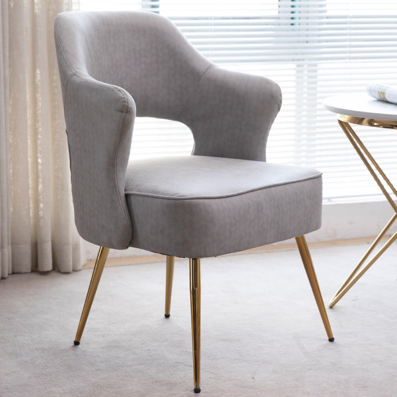 Arms Included Chair 24.4" L x 23.6" W x 30.7" H Chair for Living Room Faux Leather Light Grey Clearhalo 'Accent Chairs' 'accent_chairs' 'Chairs & Seating' 'furn' 'furn_accent_chairs' 'Furniture' 'Living Room Furniture' 5328264