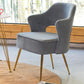 Arms Included Chair 24.4" L x 23.6" W x 30.7" H Chair for Living Room Suede Gray Clearhalo 'Accent Chairs' 'accent_chairs' 'Chairs & Seating' 'furn' 'furn_accent_chairs' 'Furniture' 'Living Room Furniture' 5328268