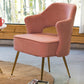 Arms Included Chair 24.4" L x 23.6" W x 30.7" H Chair for Living Room Suede Dusty Pink Clearhalo 'Accent Chairs' 'accent_chairs' 'Chairs & Seating' 'furn' 'furn_accent_chairs' 'Furniture' 'Living Room Furniture' 5328272