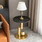 Style de style moderne Metal Top Slate Grey / Black Gold / White Round Table ronde