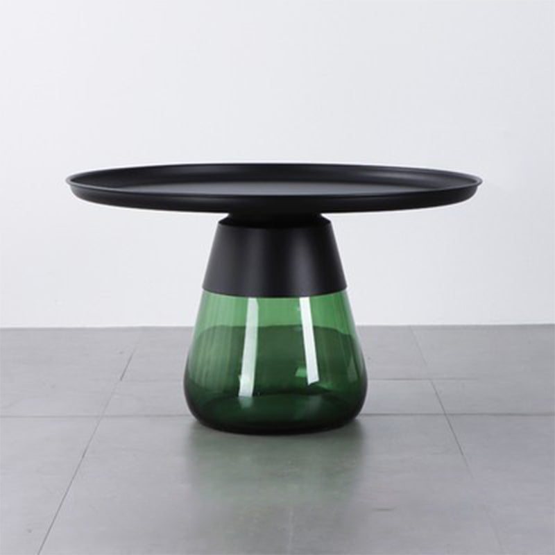 La base di vetro desktop in metallo moderno può essere immagazzinata tavola rotonda