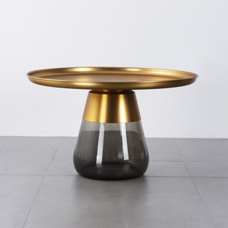 La base di vetro desktop in metallo moderno può essere immagazzinata tavola rotonda