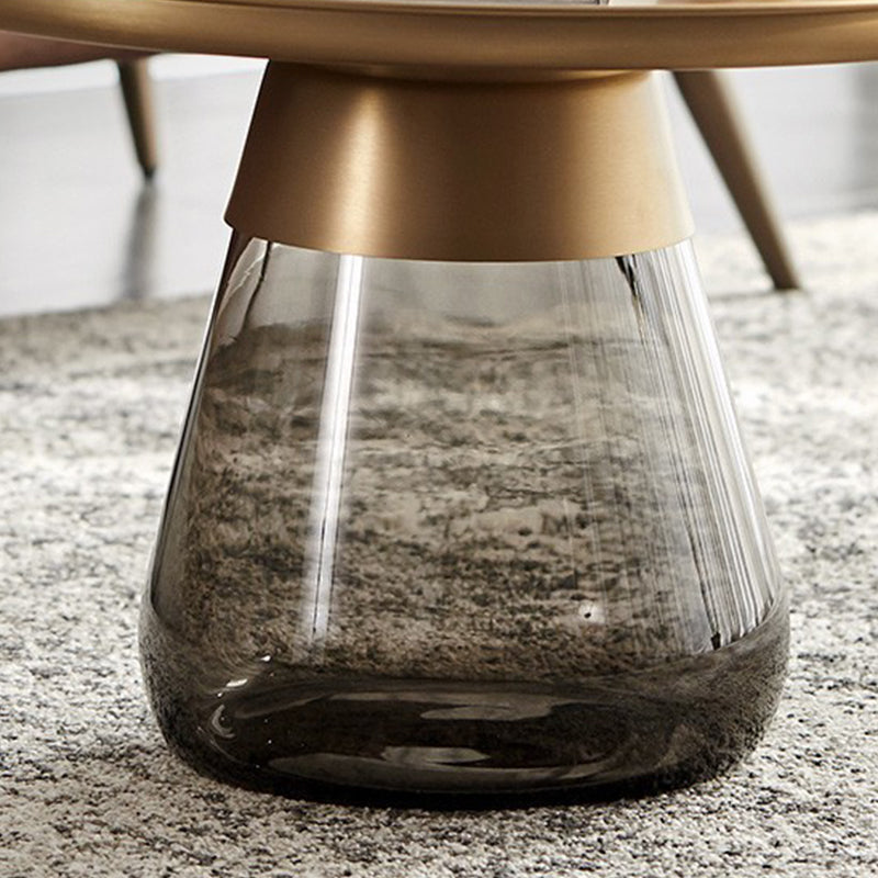 La base di vetro desktop in metallo moderno può essere immagazzinata tavola rotonda
