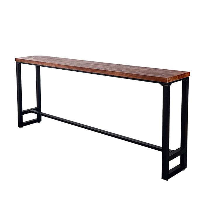 Solid Wood Top Bar Dining Table Industrial Bar Dining Table with Black Base Without Chairs Clearhalo 'Bar Furniture' 'Bar Tables' 'bar_tables' 'furn' 'furn_bar_tables' 'Furniture' 'Kitchen & Dining Furniture' 5331146