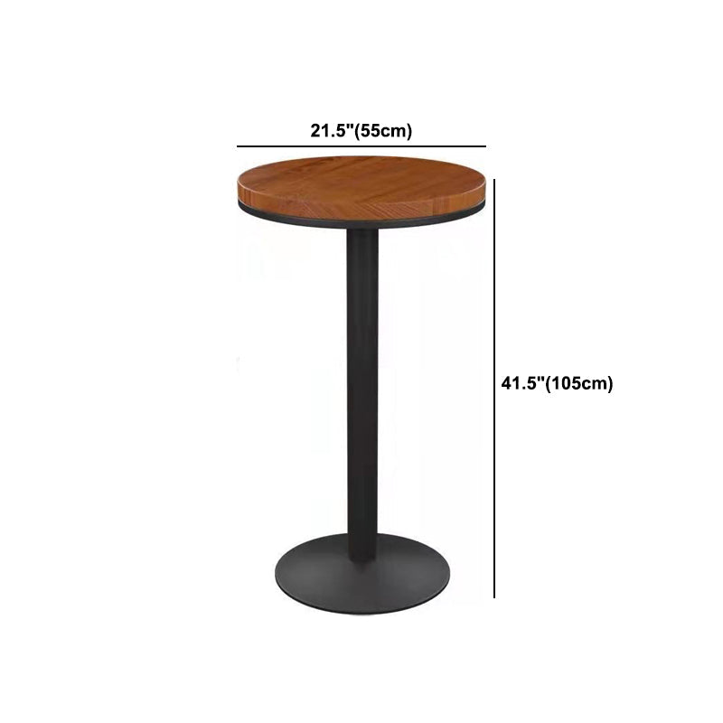 Solid Wood Top Bar Dining Table Industrial Bar Dining Table with Black Base Clearhalo 'Bar Furniture' 'Bar Tables' 'bar_tables' 'furn' 'furn_bar_tables' 'Furniture' 'Kitchen & Dining Furniture' 5331155