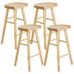 Zeitgenössischer Massivholz Barstool Coffee Shop Barhocker mit Pedal