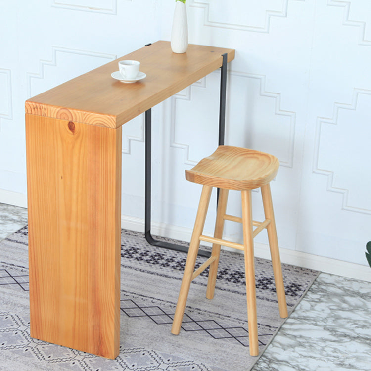 Zeitgenössischer Massivholz Barstool Coffee Shop Barhocker mit Pedal