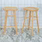 Zeitgenössischer Massivholz Barstool Coffee Shop Barhocker mit Pedal