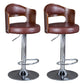 Rotating Barstool Nordic Style Steel Pedestal Bar Stool for Dining Room Dark Brown 2 Piece Set Clearhalo 'Bar Furniture' 'Bar Stools' 'bar_stools' 'furn' 'furn_bar_stools' 'Furniture' 'Kitchen & Dining Furniture' 5331275