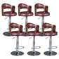 Rotating Barstool Nordic Style Steel Pedestal Bar Stool for Dining Room Dark Brown 6 Piece Set Clearhalo 'Bar Furniture' 'Bar Stools' 'bar_stools' 'furn' 'furn_bar_stools' 'Furniture' 'Kitchen & Dining Furniture' 5331279