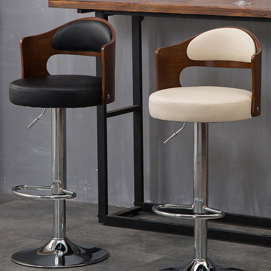 Rotating Barstool Nordic Style Steel Pedestal Bar Stool for Dining Room Clearhalo 'Bar Furniture' 'Bar Stools' 'bar_stools' 'furn' 'furn_bar_stools' 'Furniture' 'Kitchen & Dining Furniture' 5331280