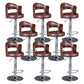 Rotating Barstool Nordic Style Steel Pedestal Bar Stool for Dining Room Dark Brown 8 Piece Set Clearhalo 'Bar Furniture' 'Bar Stools' 'bar_stools' 'furn' 'furn_bar_stools' 'Furniture' 'Kitchen & Dining Furniture' 5331281
