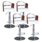 Rotating Barstool Nordic Style Steel Pedestal Bar Stool for Dining Room White-Brown 4 Piece Set Clearhalo 'Bar Furniture' 'Bar Stools' 'bar_stools' 'furn' 'furn_bar_stools' 'Furniture' 'Kitchen & Dining Furniture' 5331284