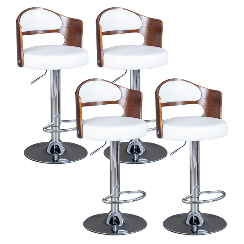 Rotating Barstool Nordic Style Steel Pedestal Bar Stool for Dining Room White-Brown 4 Piece Set Clearhalo 'Bar Furniture' 'Bar Stools' 'bar_stools' 'furn' 'furn_bar_stools' 'Furniture' 'Kitchen & Dining Furniture' 5331284