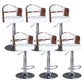 Rotating Barstool Nordic Style Steel Pedestal Bar Stool for Dining Room White-Brown 6 Piece Set Clearhalo 'Bar Furniture' 'Bar Stools' 'bar_stools' 'furn' 'furn_bar_stools' 'Furniture' 'Kitchen & Dining Furniture' 5331287